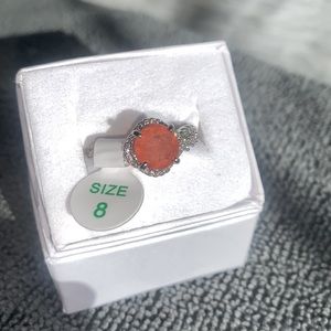 Bomb Party: Draw Your Attention Natural Fusion Sunrise Orange Quartz on Rhodium